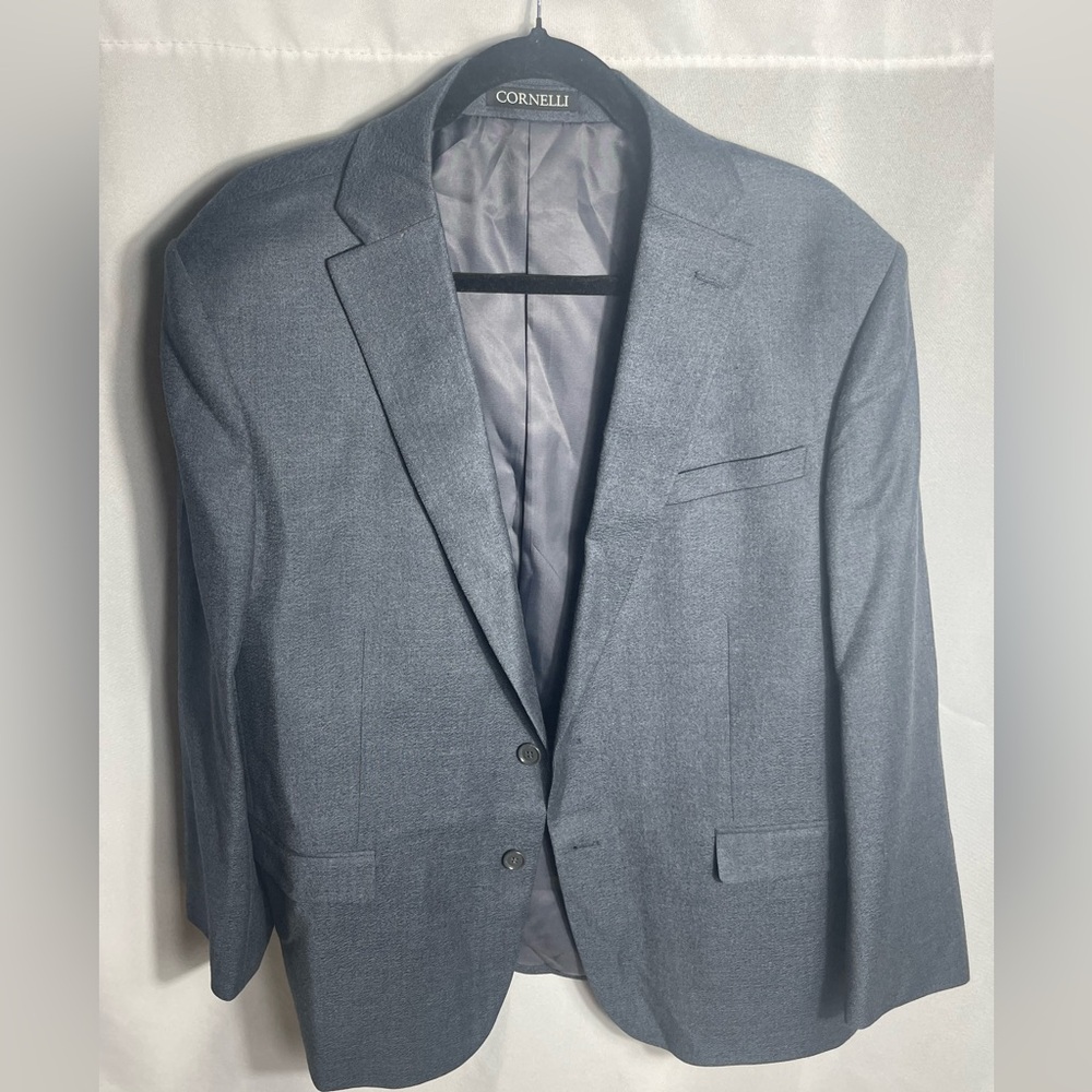 Cornelli Men’s Gray Wool Sport Coat Blazer Jacket 50R 2-Button Classic Fit